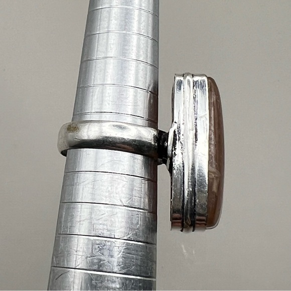 New Rhodochrosite Stone Silver Overlay Ring Size 5.5 - Picture 4 of 8